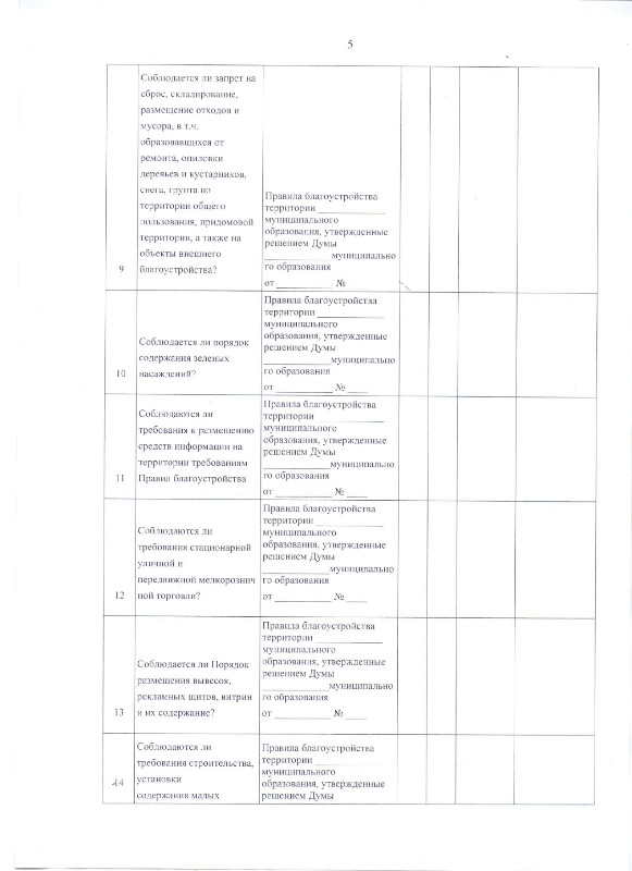 Об утверждении формы проверочного листа (списка контрольных запросов) применяемого при осуществлении муниципального контроля в сфере благоустройства на территории Половино-Черемховского муниципального образования